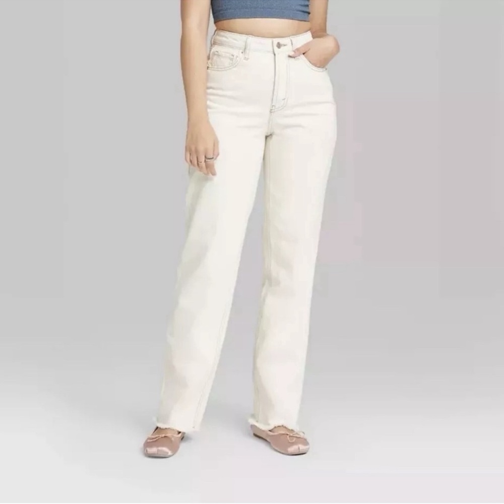 NWOT Women's High-Rise Straight Jeans -
Wild Fable Cream